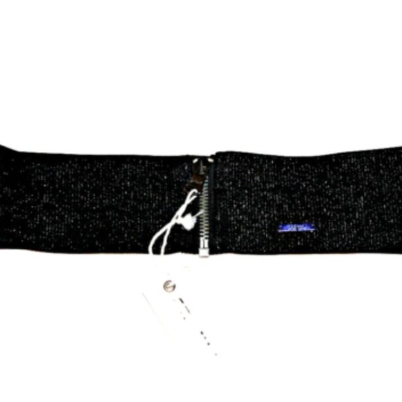 DIESEL Girl's BLACK Glitter Zip Elasticized BELT Blelesty ( Size 11 )